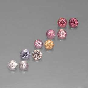 Pedras preciosas de espinélio multicolorido natural de  ct, corte redondo, VVS-VS