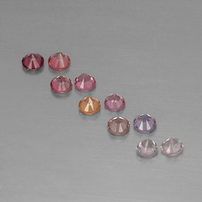 Pedras preciosas de espinélio multicolorido natural de  ct, corte redondo, VVS-VS