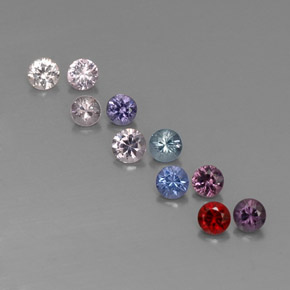 Pedras preciosas de espinélio multicolorido natural de  ct, corte redondo, VVS-VS