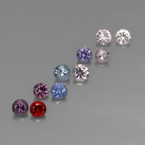 Pedras preciosas de espinélio multicolorido natural de  ct, corte redondo, VVS-VS