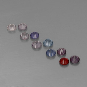 Pedras preciosas de espinélio multicolorido natural de  ct, corte redondo, VVS-VS
