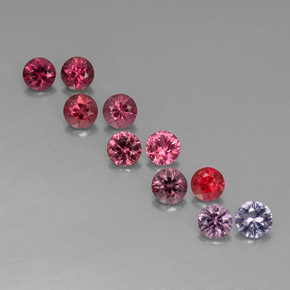 Pedras preciosas de espinélio multicolorido natural de  ct, corte redondo, VVS-VS