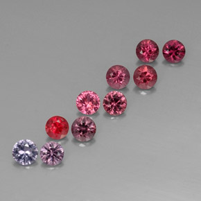 Pedras preciosas de espinélio multicolorido natural de  ct, corte redondo, VVS-VS