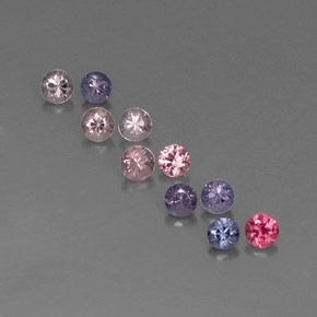 Pedras preciosas de espinélio multicolorido natural de  ct, corte redondo, VVS-VS