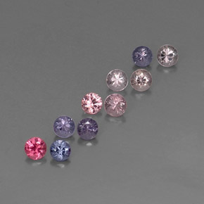 Pedras preciosas de espinélio multicolorido natural de  ct, corte redondo, VVS-VS