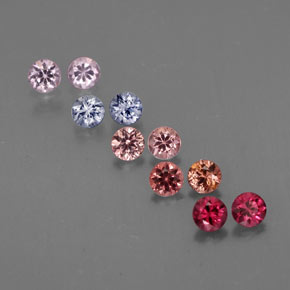 Pedras preciosas de espinélio multicolorido natural de  ct, corte redondo, VVS-VS