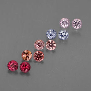 Pedras preciosas de espinélio multicolorido natural de  ct, corte redondo, VVS-VS