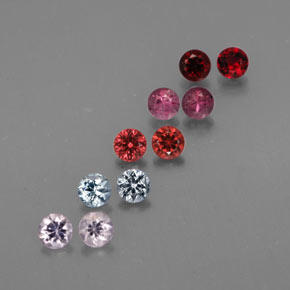Pedras preciosas de espinélio multicolorido natural de  ct, corte redondo, VVS-VS