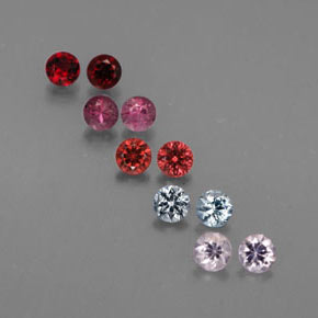 Pedras preciosas de espinélio multicolorido natural de  ct, corte redondo, VVS-VS
