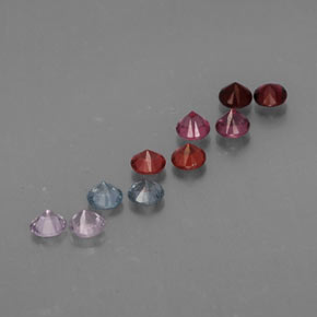 Pedras preciosas de espinélio multicolorido natural de  ct, corte redondo, VVS-VS