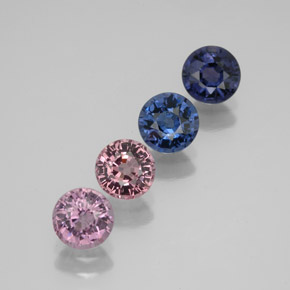 Pedras preciosas de espinélio multicolorido natural de  ct, corte redondo, VVS-VS