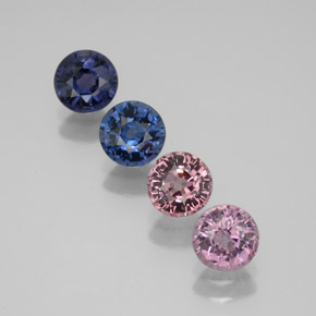 Pedras preciosas de espinélio multicolorido natural de  ct, corte redondo, VVS-VS