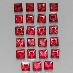 Pedras preciosas de espinélio vermelho natural de  ct, quadrado, VVS-VS