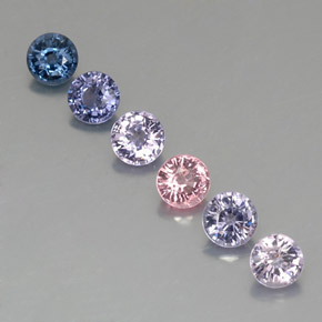 Pedras preciosas de espinélio multicolorido natural de  ct, corte redondo, VVS-VS