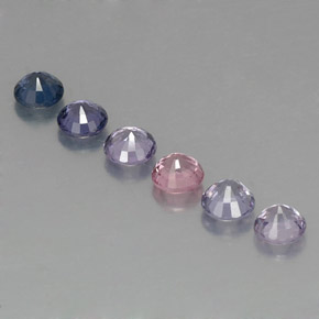 Pedras preciosas de espinélio multicolorido natural de  ct, corte redondo, VVS-VS