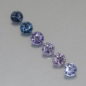 Pedras preciosas de espinélio multicolorido natural de  ct, corte redondo, VVS-VS