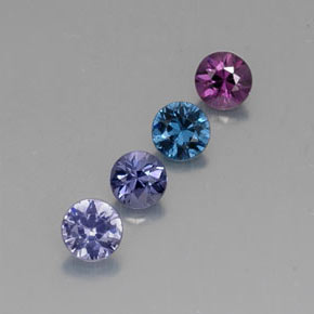 Pedras preciosas de espinélio multicolorido natural de  ct, corte redondo, VVS-VS