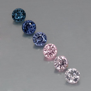 Pedras preciosas de espinélio multicolorido natural de  ct, corte redondo, VVS-VS