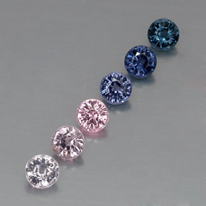 Pedras preciosas de espinélio multicolorido natural de  ct, corte redondo, VVS-VS