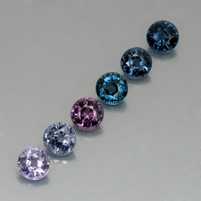 Pedras preciosas de espinélio multicolorido natural de  ct, corte redondo, VVS-VS