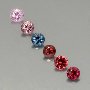 Pedras preciosas de espinélio multicolorido natural de  ct, corte redondo, VVS-VS