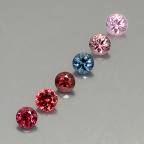 Pedras preciosas de espinélio multicolorido natural de  ct, corte redondo, VVS-VS