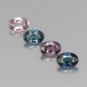 Pedras preciosas de espinélio multicolorido natural de  ct, corte oval, VVS