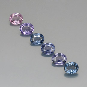 Pedras preciosas de espinélio multicolorido natural de  ct, corte oval, VVS-VS
