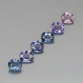 Pedras preciosas de espinélio multicolorido natural de  ct, corte oval, VVS-VS