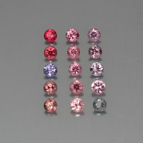 Pedras preciosas de espinélio multicolorido natural de  ct, corte redondo, VVS-VS
