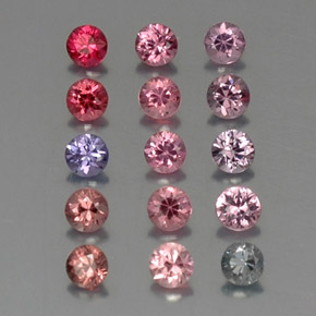 Pedras preciosas de espinélio multicolorido natural de  ct, corte redondo, VVS-VS