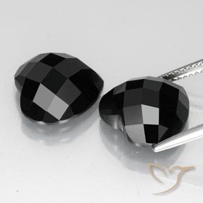 Pedras preciosas de Espinélio Preto natural de 13.46 ct, Coração, Opaco