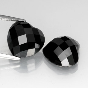 Pedras preciosas de espinélio preto natural de 14,26 ct, formato de coração, opaco