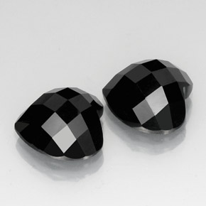 Pedras preciosas de espinélio preto natural de 14,26 ct, formato de coração, opaco