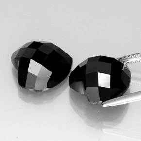 Pedras preciosas de espinélio preto natural de 14,26 ct, formato de coração, opaco