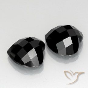 Pedras preciosas de Espinélio Preto natural de 13.02 ct, Coração, Opaco