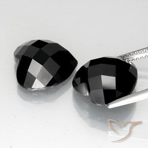 Pedras preciosas de Espinélio Preto natural de 13.02 ct, Coração, Opaco
