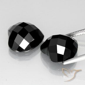 Pedras preciosas de Espinélio Preto natural de 13.12 ct, Coração, Opaco