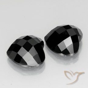 Pedras preciosas de Espinélio Preto natural de 14.51 ct, Coração, Opaco