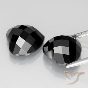 Pedras preciosas de Espinélio Preto natural de 14.51 ct, Coração, Opaco