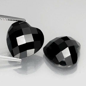 Pedras preciosas de espinélio preto natural de 14,36 ct, formato de coração, opaco