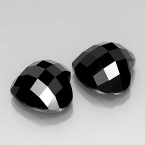 Pedras preciosas de espinélio preto natural de 14,36 ct, formato de coração, opaco