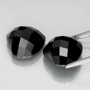 Pedras preciosas de espinélio preto natural de 14,36 ct, formato de coração, opaco