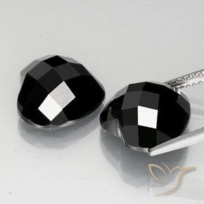 Pedras preciosas de Espinélio Preto natural de 14.37 ct, Coração, Opaco