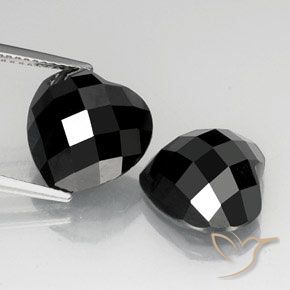 13.98ctw Natural Preto Espinélio, Coração, Opaco