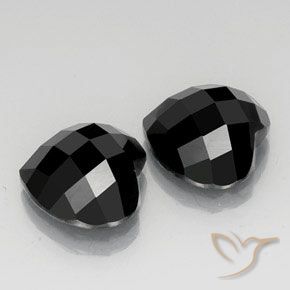 Pedras preciosas de Espinélio Preto natural de 13.98 ct, Coração, Opaco