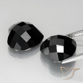 Pedras preciosas de Espinélio Preto natural de 12.97 ct, Coração, Opaco