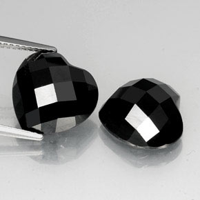 Pedras preciosas de espinélio preto natural de 13,94 ct, formato de coração, opaco