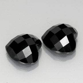 Pedras preciosas de espinélio preto natural de 13,94 ct, formato de coração, opaco