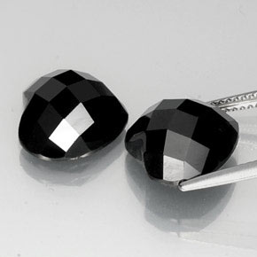 Pedras preciosas de espinélio preto natural de 13,94 ct, formato de coração, opaco